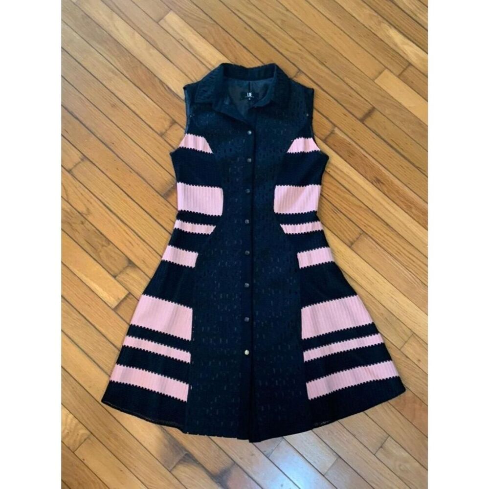LIE by Evie Choi Pink and Black Dress